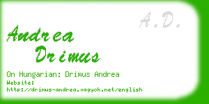 andrea drimus business card